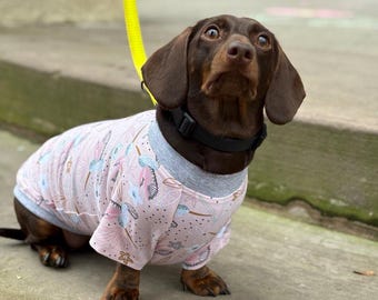 Dachshund tshirt/ cotton tshirt-Pink/dachshund clothes