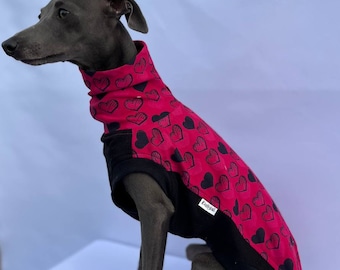 Sudadera de algodón Crimson Heart para galgo, whippet, Iggy