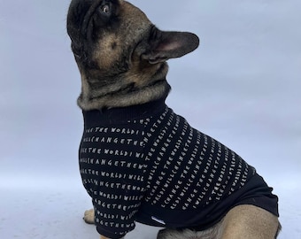 90% cotton= Sweatshirt for Frenchie, french bulldog clothes -Black sweatshirt