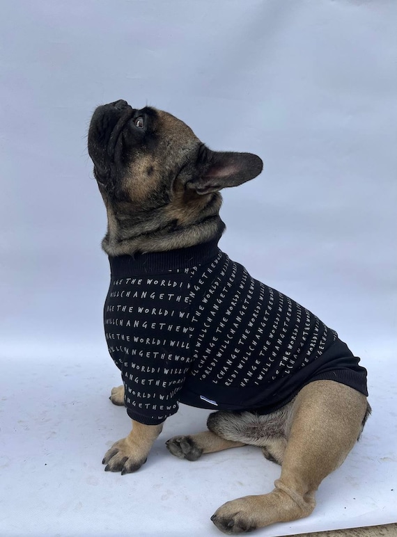 90% cotton= Sweatshirt for Frenchie, french bulldog clothes -Black sweatshirt
