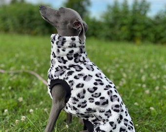 Flauschige Weste Italienisches Windspiel / Leoparden Pulli Whippet / Warme Haustierkleidung