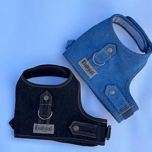Dog harness, Denim dog harness, Harness for small dog