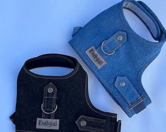 Dog harness, Denim dog harness, Harness for small dog