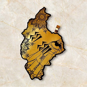 Zoroastrian Necklace | Gold Plated Persian Jewelry | Persian Gifts | Persian Map Pendant