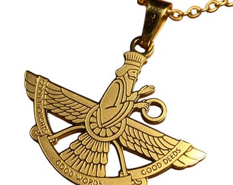 Faravahar Necklace: Gold Persian Pride Pendant