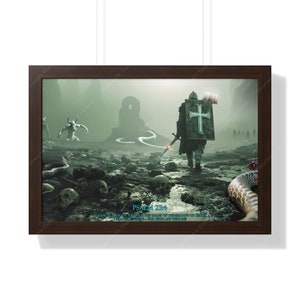 Psalm 23:4 - &quot;No Fear!&quot; Framed Horizontal Posters in 4 Sizes