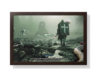 Psalm 23:4 - "No Fear!" Walking Through The Valley Of Death Framed Picture Art Poster 30" x 20" Must See Rare Artwork