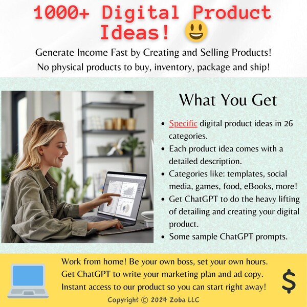 1000+ Digital Product Ideas for Passive Recurring Income, Create a Digital Product and Sell Today. Chatgpt Prompts. Digital. Create and sell