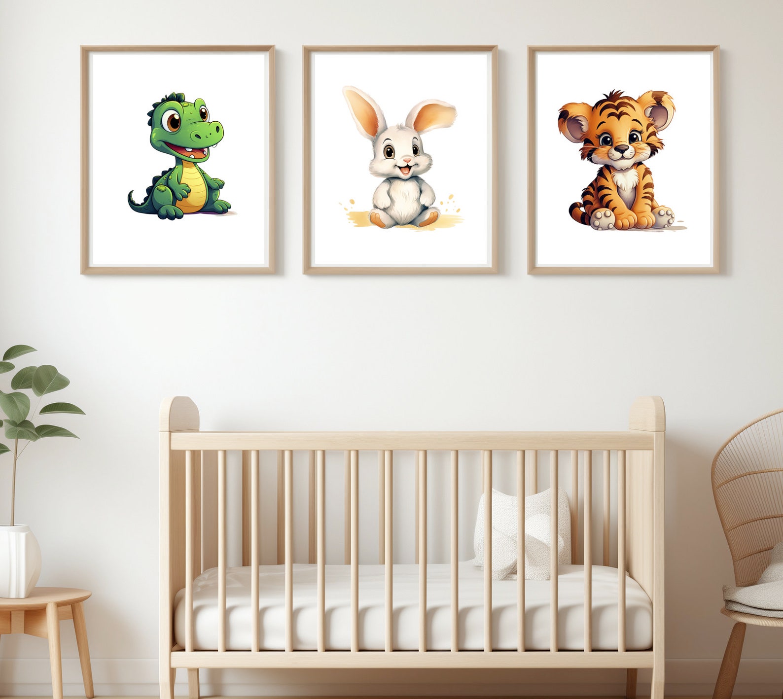 Cute Baby Animal Prints, Nursery Decor, Set of 6, Safari Animals ...