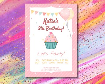 KIDS Birthday Invitation, Birthday Template, Editable Printable Invitation, Kids Birthday Party Invitation, Digital Invitation Template