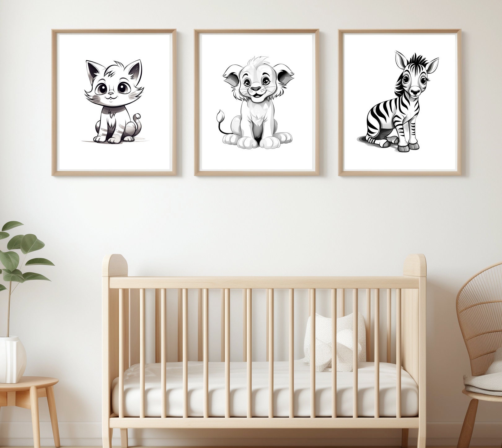 Cute Baby Animal Prints, Nursery Decor, Set of 6, Various Animals ...
