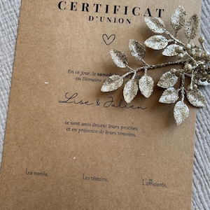 Le Certificat d’Union