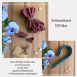 DIY-Set Schlüsselband, 6-teiliges Bastelset, Makramee Schlüsselanhänger, langer Loop, DIY-Box, Kreative Geschenkidee - ohne Anleitung