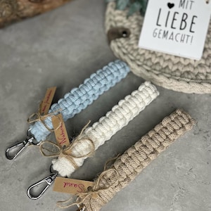 Macrame keychain, knotted, keychain, lanyard, loop, macrame loop, loop, wrist, gift idea