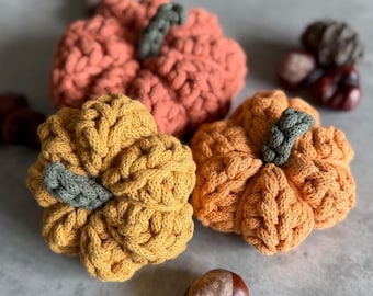 Crocheted pumpkins for the perfect autumn decoration, hygge decoration idea, available in many colors, size S