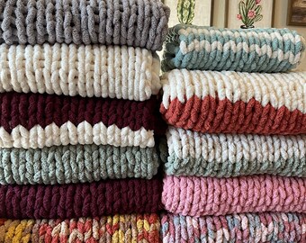 Chunky yarn blanket