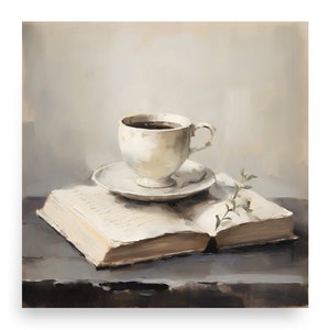 Tea and Book Art Print Poster Decor Wall Art Print
