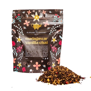 Luxury Organic Vanilla Chai Tea - Great Hot or Iced (Loose Leaf) - Resealable Pouch - 8 Ounce Pouch Makes Over 100 Cups!