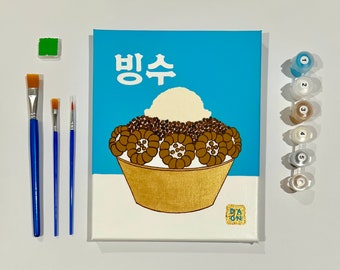 K-food Series, Bingsoo by Daon  l  Retro Paint By Number Kit  l  Great Gift