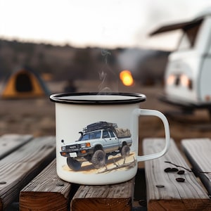 JDM Toyota Inspired Overlanding Truck Enamel Mug - Offroad Adventure - Durable Drinkware