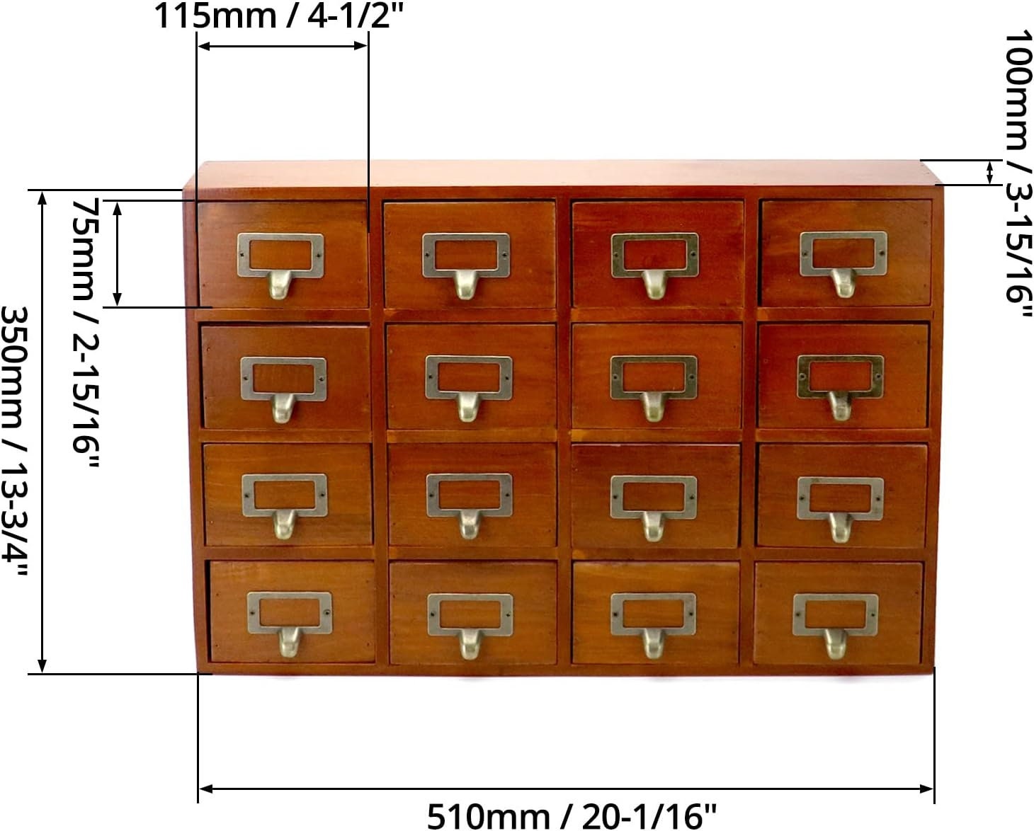 Wooden Card Catalog Labels Apothecary Tabletop