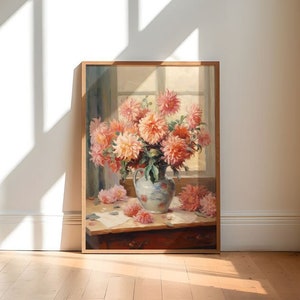 Dinnerplate Dahlia Bouquet, Soft Sunlight Dutch Master, Summer Bouquet in Vintage Jug | Digital Download