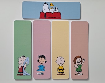 Peanuts Charlie Brown Snoopy Woodstock Lucy Linus Gloss Cardboard Bookmarks