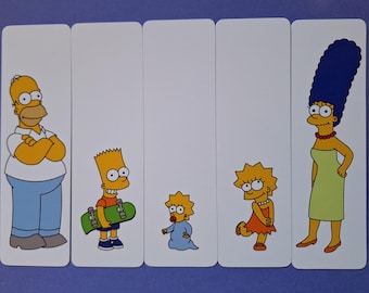 The Simpsons Bookmark Bookmarks Book Gift Stocking filler Set of 5