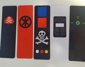 Red Shadows Action Force Bookmarks, Palitoy Style, Set of 5