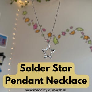 Collar con colgante de estrella soldado a mano / Collar con colgante de estrella / Collar de estrella / Collar con dije de estrella / Joyería de soldadura / Aleación de soldadura sin plomo