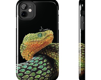 Grönt ormfodral för mobilen