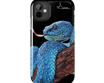 Blått ormfodral för mobilen