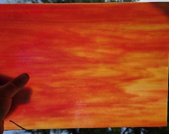 Orange Opal, Iridescent, Wissmach, 27D, stained glass sheet