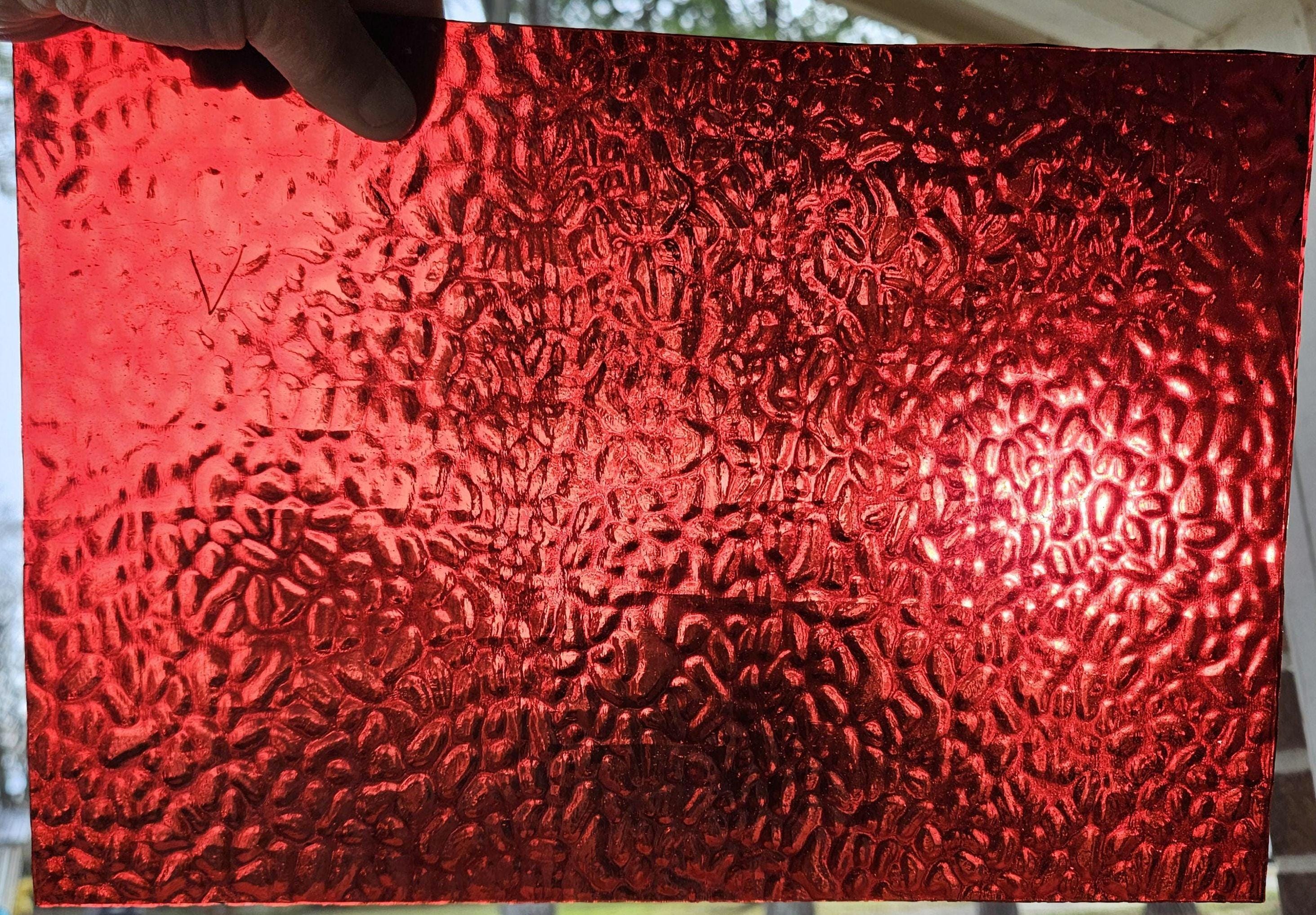 Manchester Red English Muffle, Wissmach, stained glass sheet