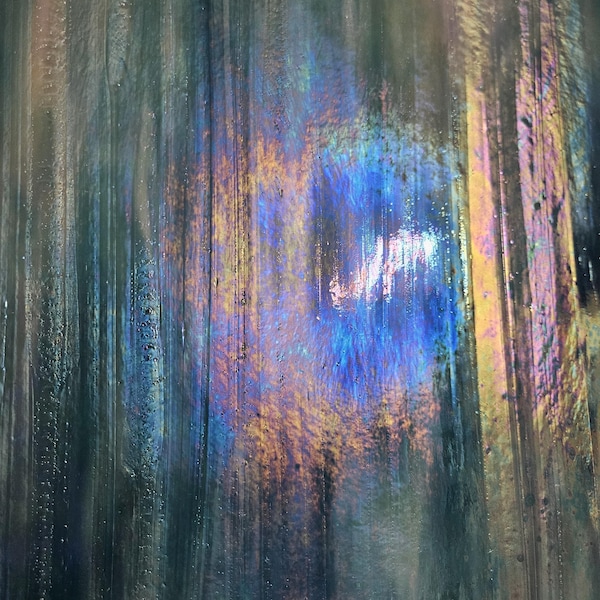 Sky Blue Opal, Irid, 87D, Stained Glass Sheet, Wissmach
