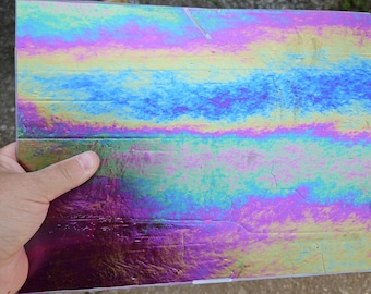 Dark Red, Opal, Clear, Iridescent, Wissmach, 29, stained glass sheet