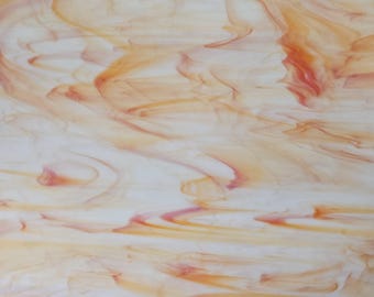 White, Orange, 375-1sf, Oceanside, 96coe, fusible, stained glass sheet