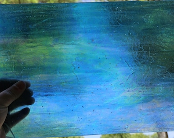 Sky Blue, Streaky, Iridescent, 87LL, Wissmach, stained glass sheet