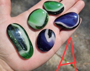 Cabochon, fused glass, jewelry making, 96 coe, pack