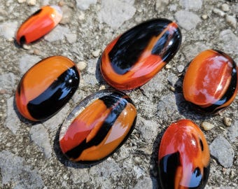 Halloween, Cabochon, fused glass, jewelry making, 96 coe, jewelry pack,  wire wrapping