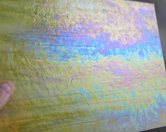 Cadmium Yellow, Iridescent, Wissmach, 02, stained glass sheet
