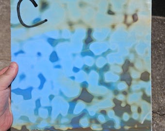 Copper Blue, Silver Yellow, Oceana, 607, stained glass sheet