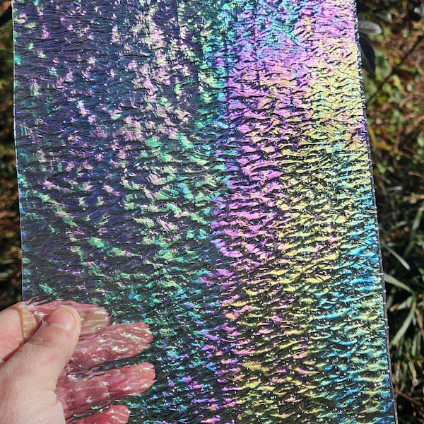 Clear Iridescent, Granite, Wissmach, stained glass sheet