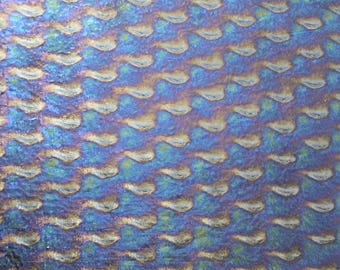 Clear, Patterned, Iridescent, 90coe, fusible, Bullseye, stained glass sheet