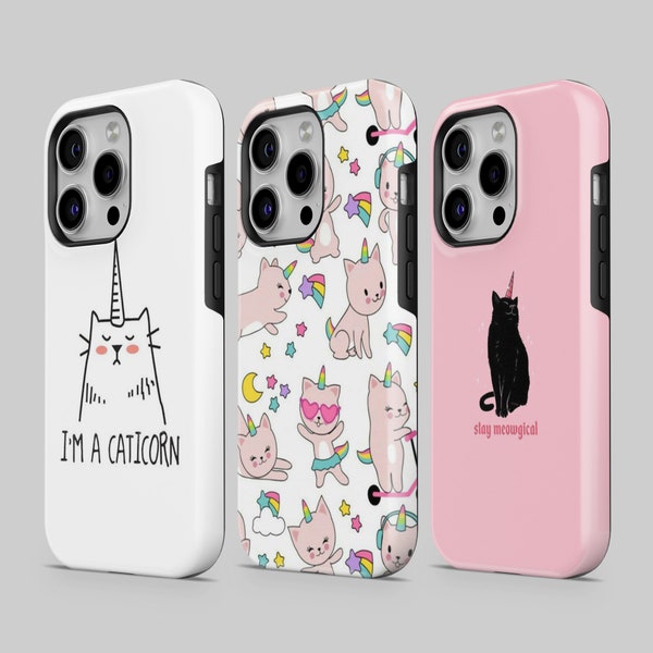 Caticorn Phone case stylish TOUGH Cover fit for 15 Pro Max, 14 Plus, 13, 12, 11, XR, XS & Samsung S23, S22, A54, A53, Pixel 8,7