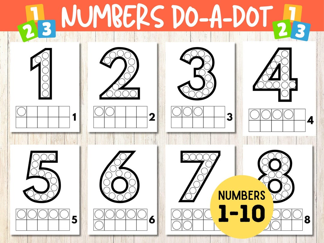 Do A Dot Numbers, Dot Marker Numbers 1-10, Toddler Fine Motor Activity ...