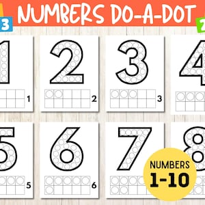 Do A Dot Numbers, Dot Marker Numbers 1-10, Toddler Fine Motor Activity, Ten Frame Numbers, Preschool Fine Motor, Early Math Activity
