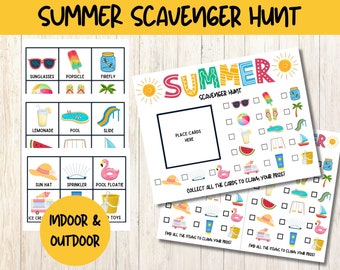 Summer Scavenger Hunt Game, Kids Summer Treasure Hunt, Indoor Scavenger Hunt Game, Summer Fun Activity, Indoor Outdoor Scavenger Hunt