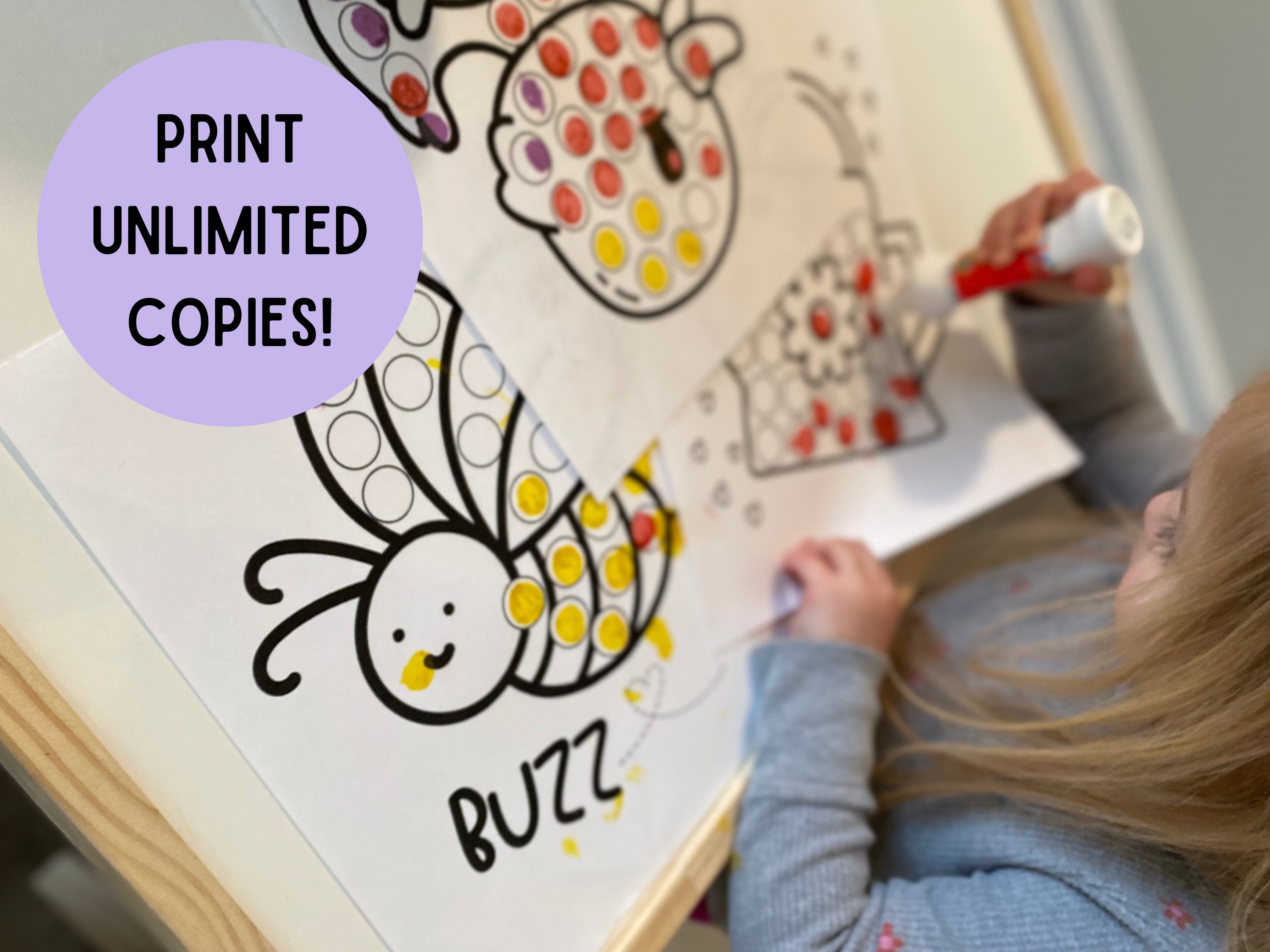 Spring Dot Marker Printable, Spring Coloring, Do a Dot Coloring