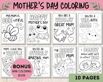 Mother's Day Coloring, Coloring Gift for Mom, Mothers Day Activity, DIY Mothers Day Gift, Preschool Coloring Activity, Kids Coloring for Mom